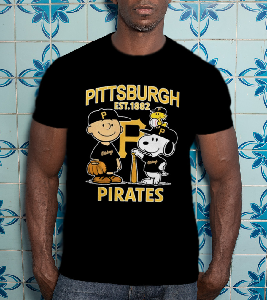 Pittsburgh Pirates EST 1882 Snoopy Characters Baseball Fan Merch T-Shirt