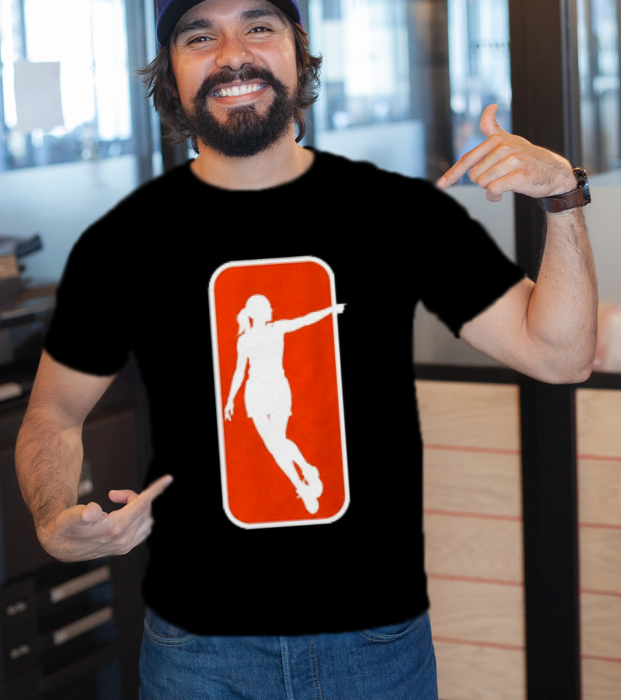 Sophie Cunningham Pointing Pose Red And White T-Shirt
