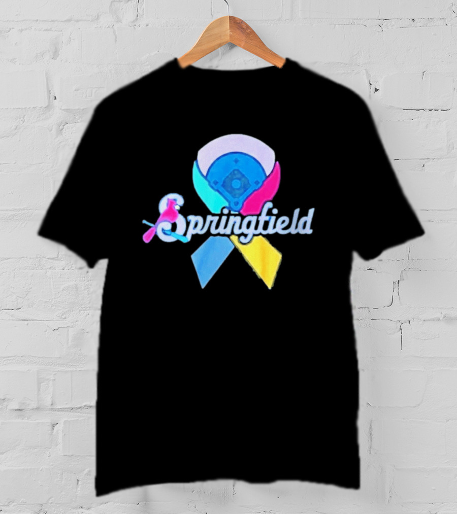 Springfield Baseball Ribbon Against Cancer Cardinal T-Shirt
