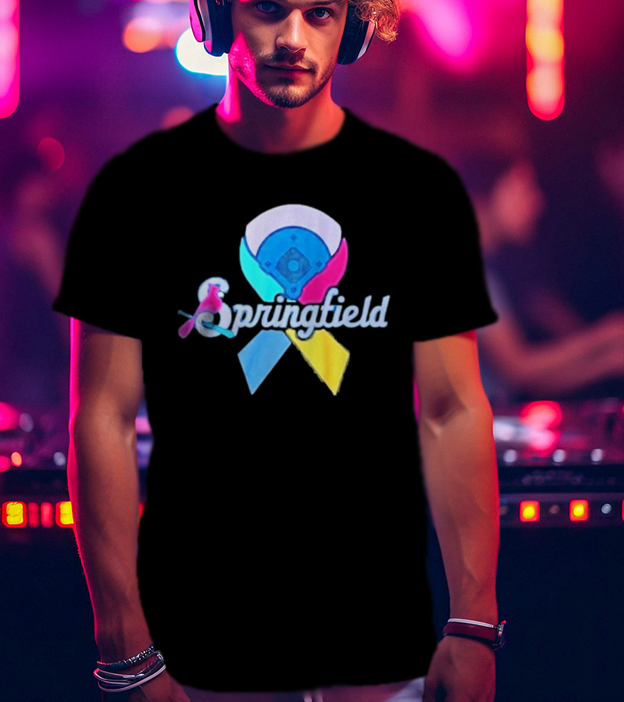Springfield Baseball Ribbon Against Cancer Cardinal T-Shirt