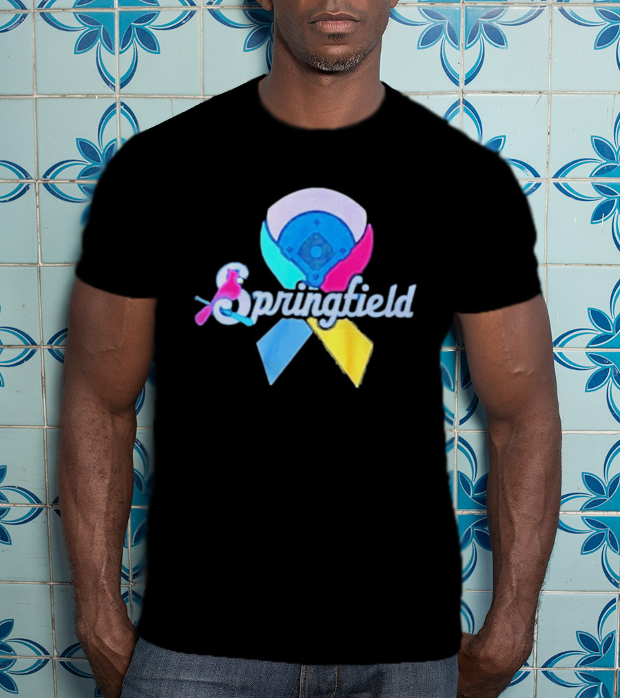 Springfield Baseball Ribbon Against Cancer Cardinal T-Shirt