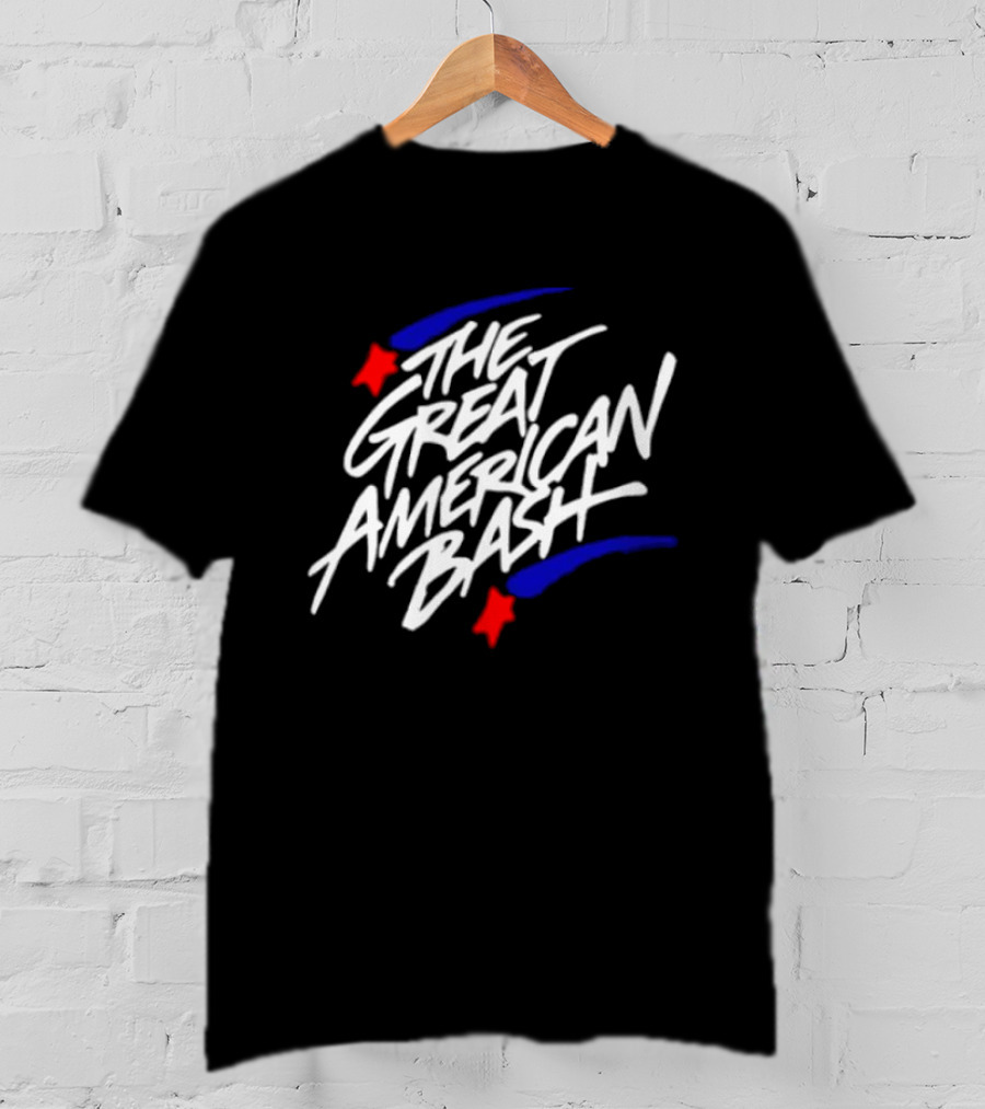 WWE The Great American Bash Wrestling Event Red Star Blue Streaks T-Shirt