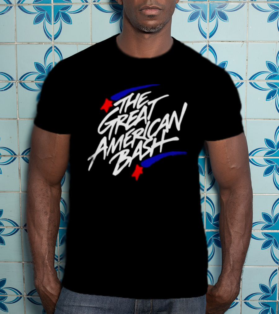 WWE The Great American Bash Wrestling Event Red Star Blue Streaks T-Shirt