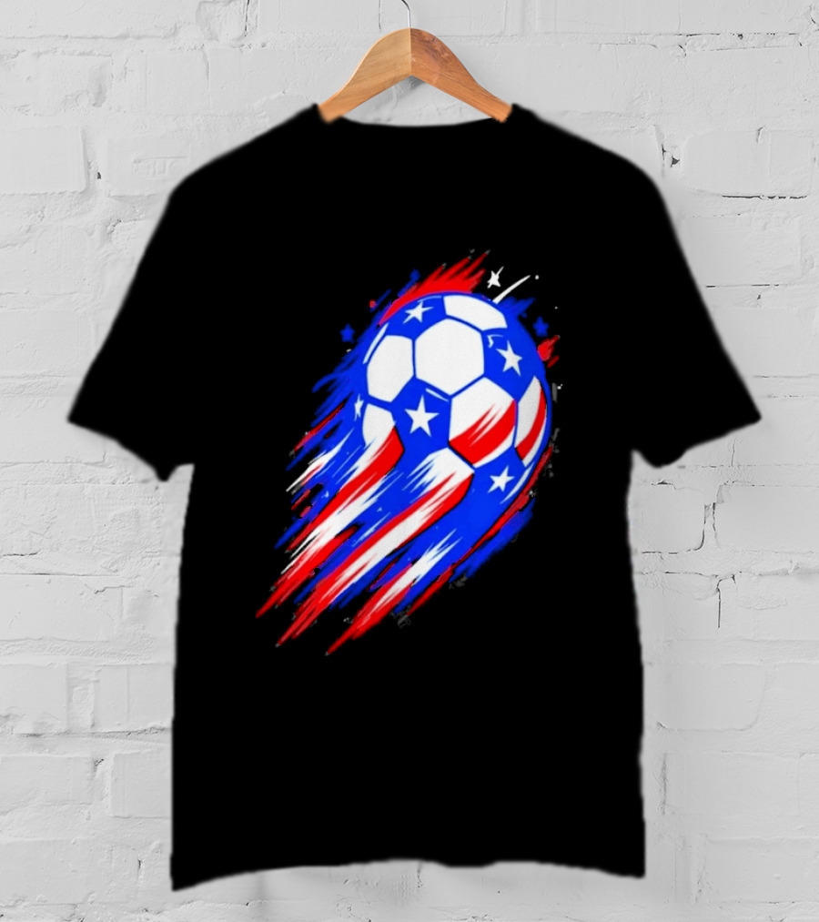 USA Cup 2026 Soccer Ball Stars And Stripes Brush Stroke T-Shirt