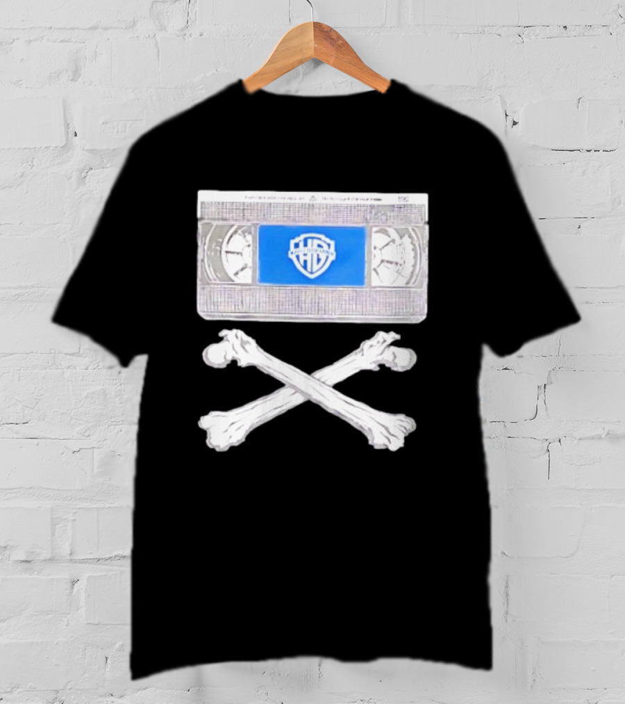 Warner Brothers VHS Tape Crossbones Skull T-Shirt