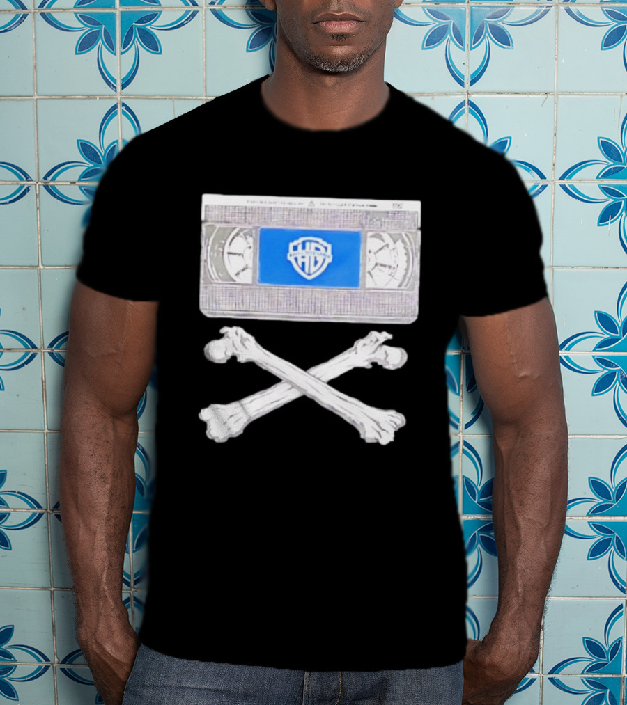 Warner Brothers VHS Tape Crossbones Skull T-Shirt