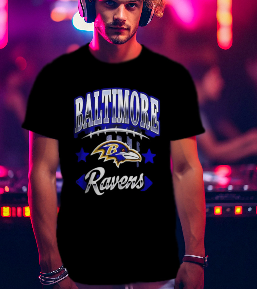 Baltimore Ravens NFL Team Logo And Stars 2026 T-Shirt