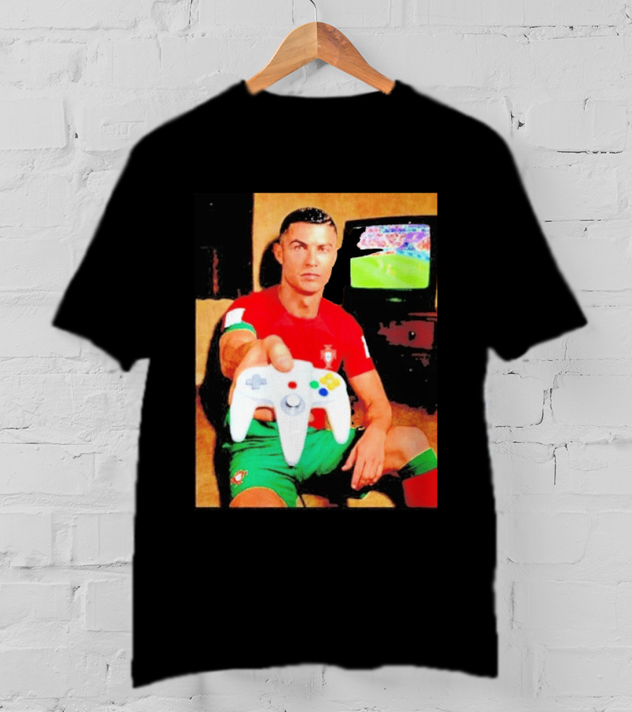 Cristiano Ronaldo Portugal National Team Soccer Gaming Controller Retro Gamer T-Shirt