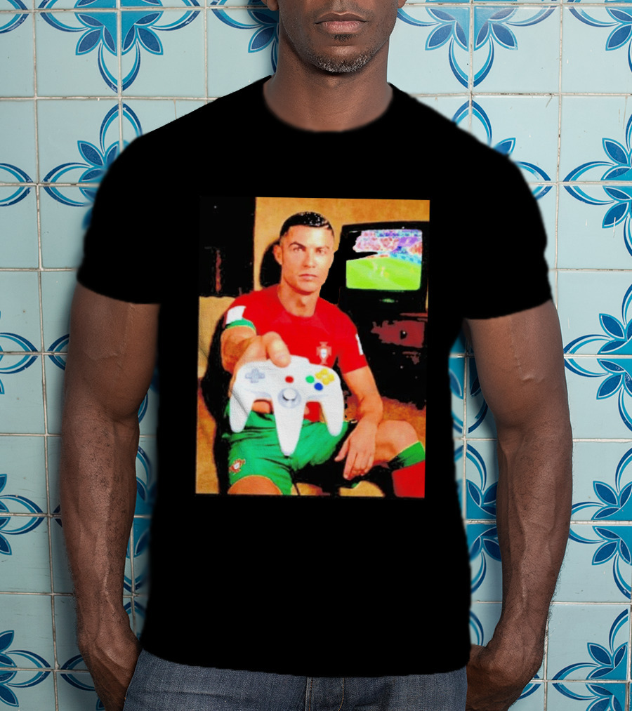 Cristiano Ronaldo Portugal National Team Soccer Gaming Controller Retro Gamer T-Shirt