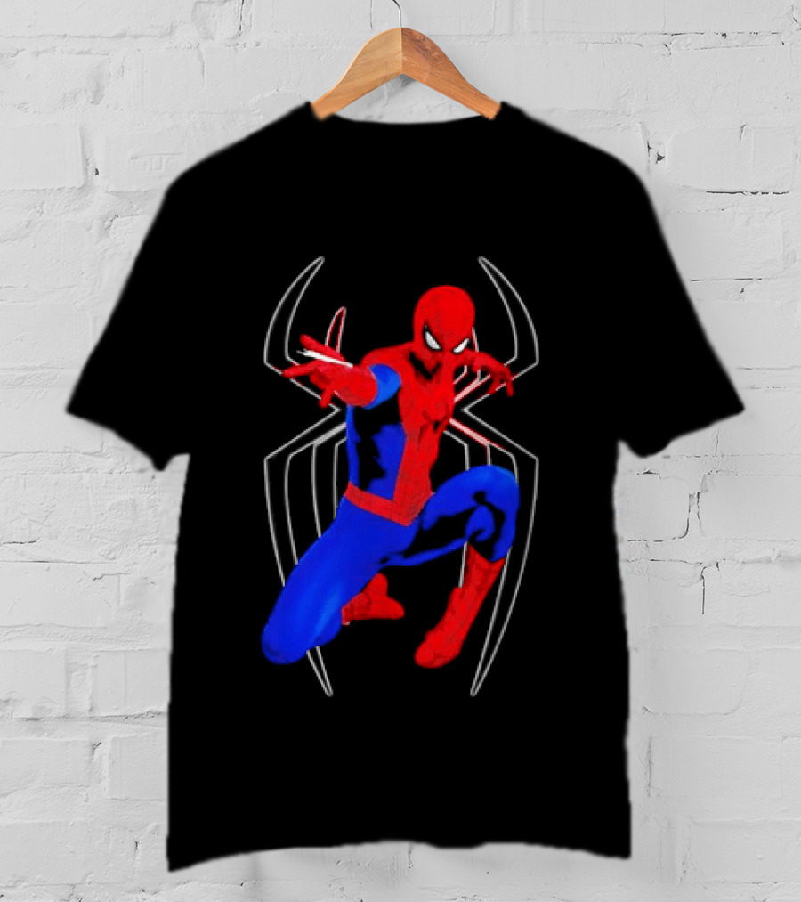 Spider Man Marvel Web Shooting Comic Book Action T-Shirt