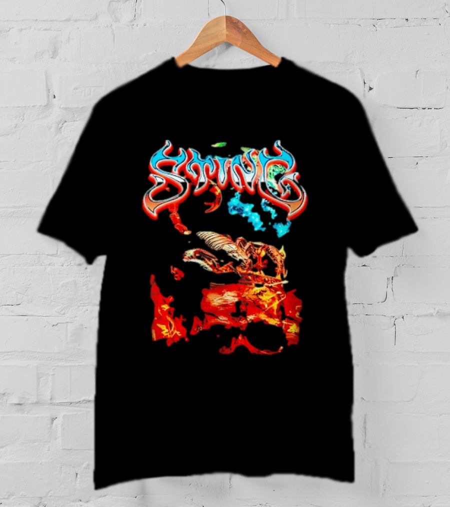Sting Scorpion Skull Flaming Space T-Shirt