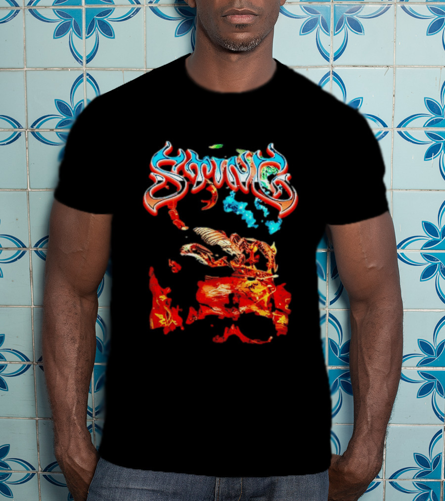 Sting Scorpion Skull Flaming Space T-Shirt