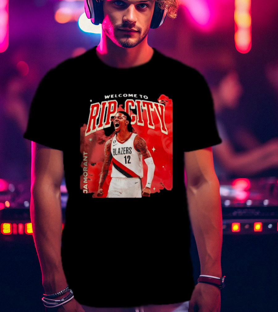 Ja Morant Welcome To Rip City Portland Trail Blazers Blazing Energy T-Shirt
