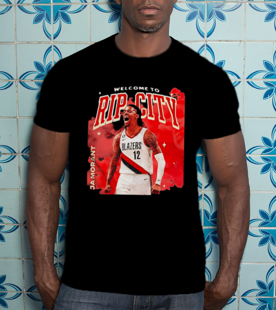 Ja Morant Welcome To Rip City Portland Trail Blazers Blazing Energy T-Shirt