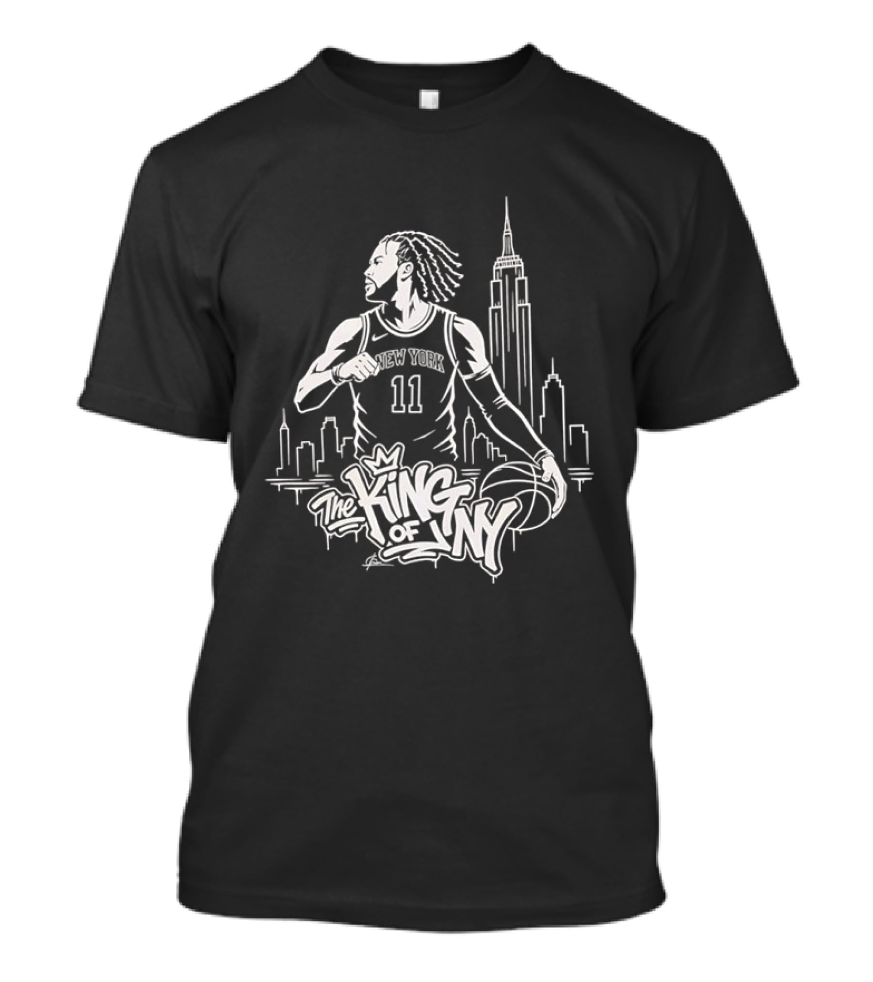 Jalen Brunson 11 New York Knicks The King Of NY Skyline Basketball T-Shirt