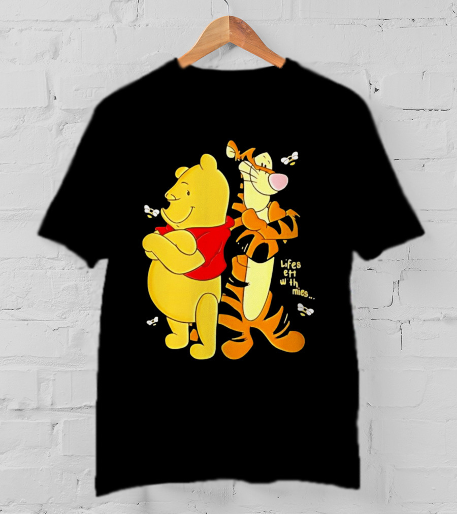 Lifes Better With Homies Winnie The Pooh And Tigger Bees T-Shirt