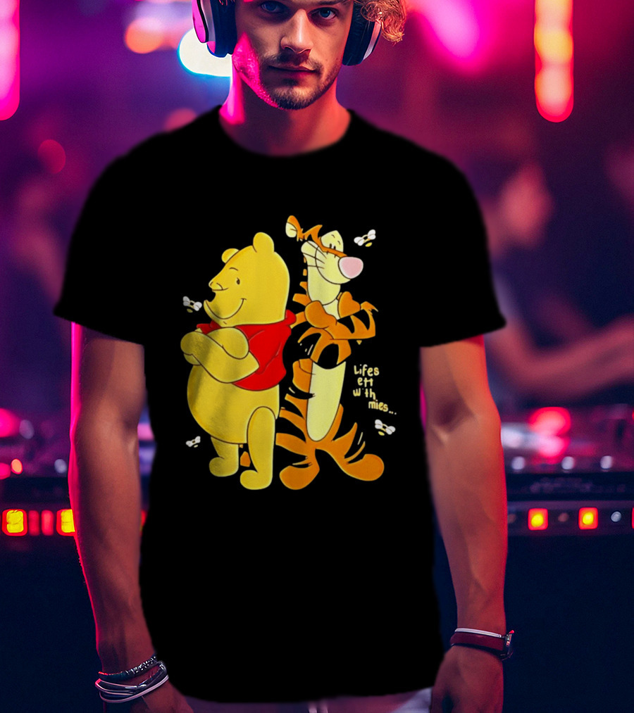 Lifes Better With Homies Winnie The Pooh And Tigger Bees T-Shirt