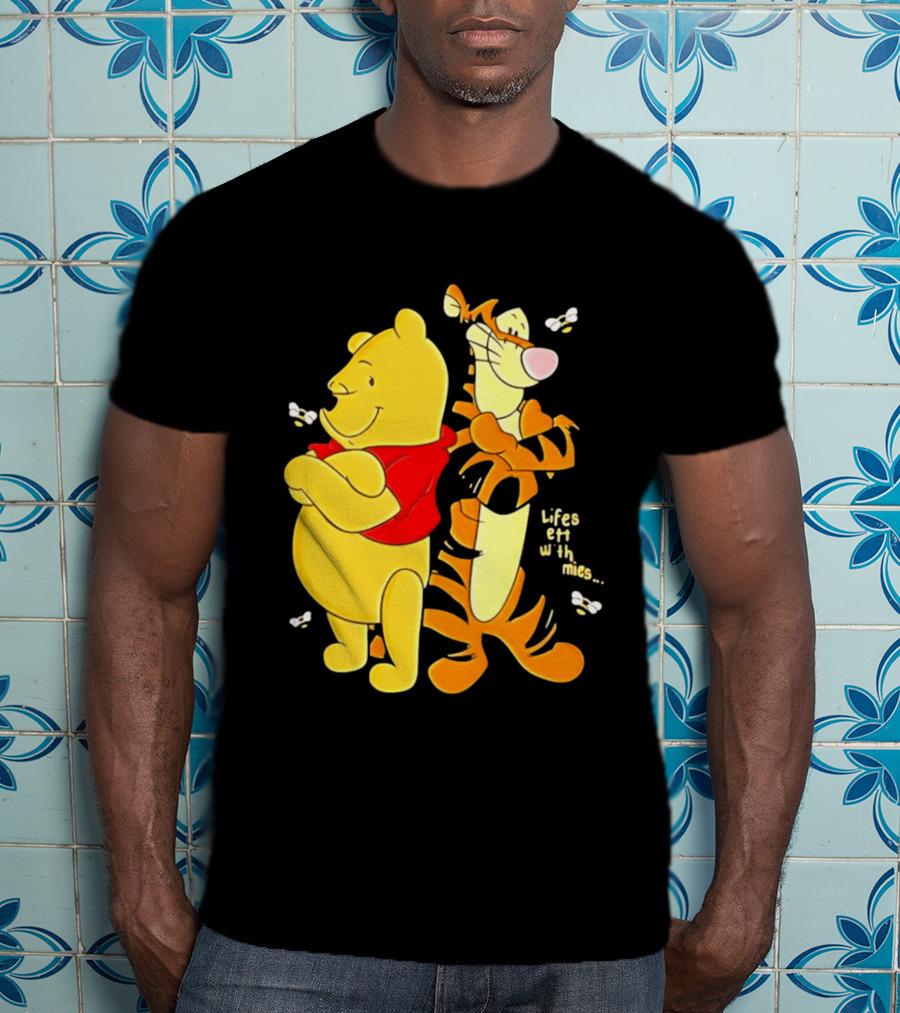 Lifes Better With Homies Winnie The Pooh And Tigger Bees T-Shirt
