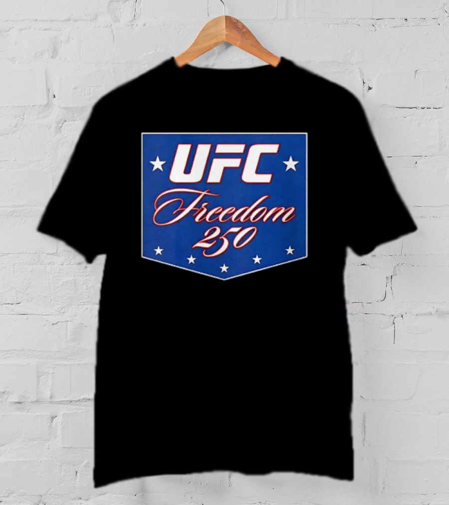 UFC Freedom 250 Stars And Script On Blue T-Shirt