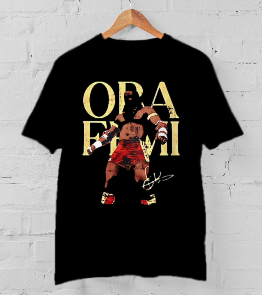 Oba Femi Obi Femi Boxing Warrior Red Shorts Pose T-Shirt