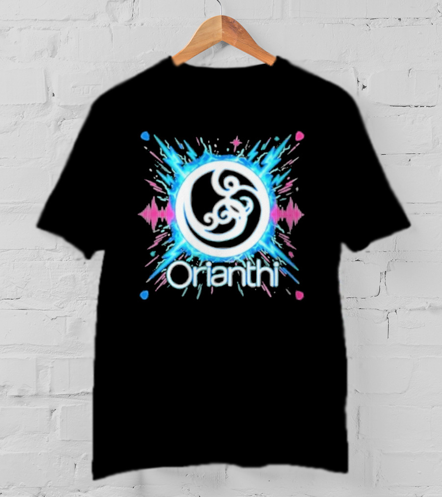 Orianthi Neon Bolt Vibrant Blue And Pink Energy Burst T-Shirt