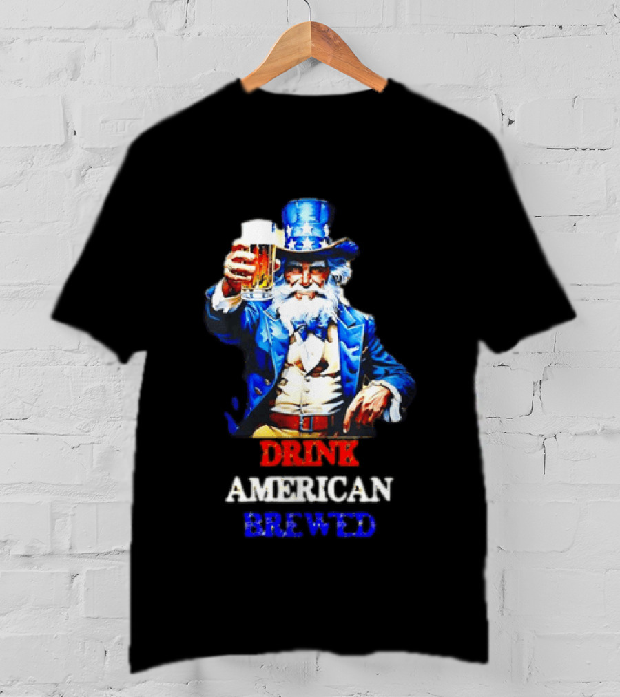 PlanetBeerGear Drink American Brewed Uncle Sam Beer Cheers T-Shirt