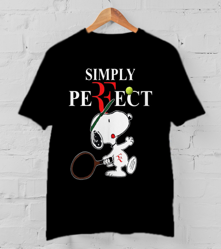 Snoopy Roger Federer Simply Perfect Tennis Player Peanuts T-Shirt