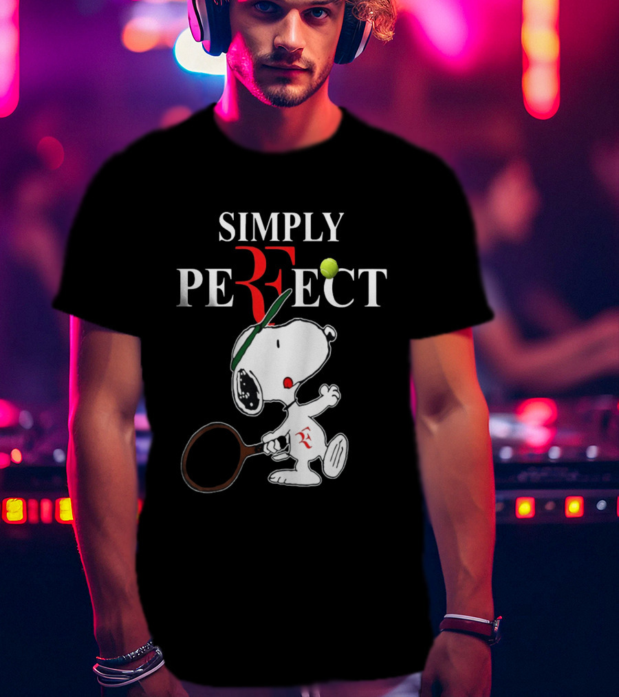 Snoopy Roger Federer Simply Perfect Tennis Player Peanuts T-Shirt