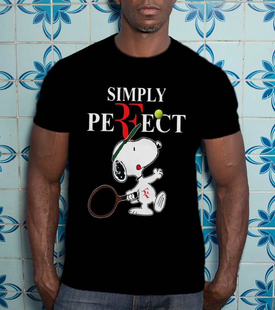 Snoopy Roger Federer Simply Perfect Tennis Player Peanuts T-Shirt