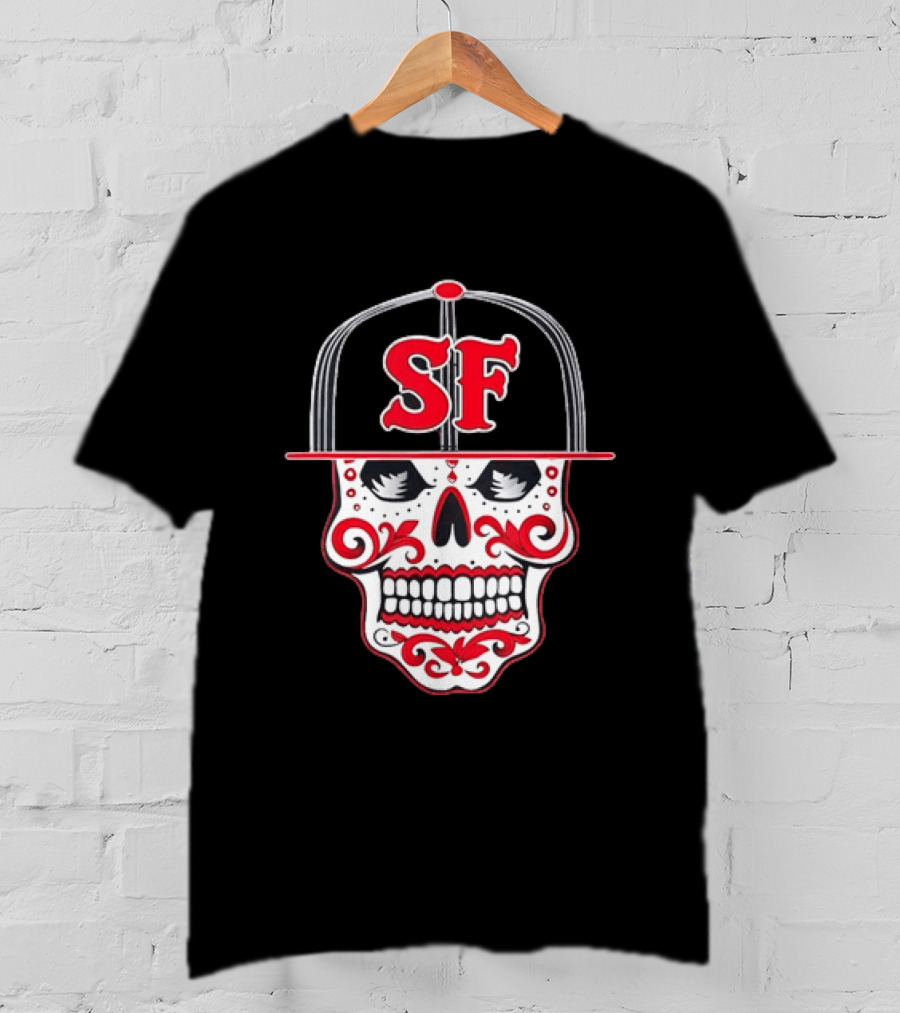 Sf Sugar Skull San Francisco Hat Baseball T-Shirt