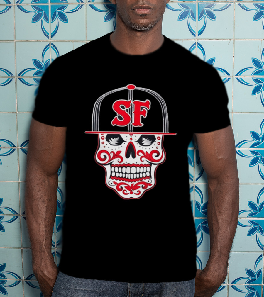 Sf Sugar Skull San Francisco Hat Baseball T-Shirt