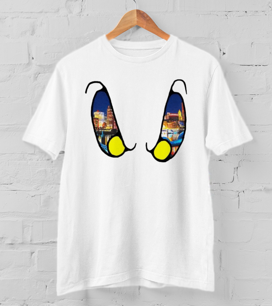 Boston Nightlife Cityscape Reflection In Eyes T-Shirt