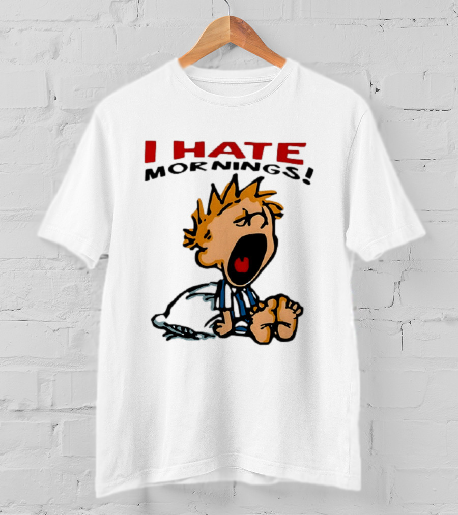 Calvin I Hate Mornings Comic T-Shirt