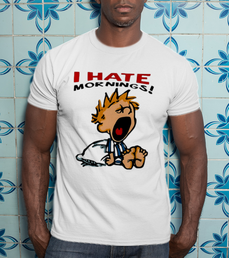 Calvin I Hate Mornings Comic T-Shirt