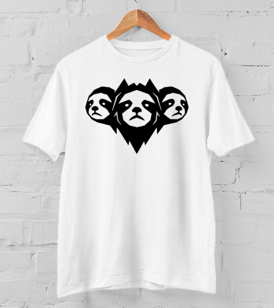 Cyber Sloth Geometric Minimalist Animal Faces Trio T-Shirt