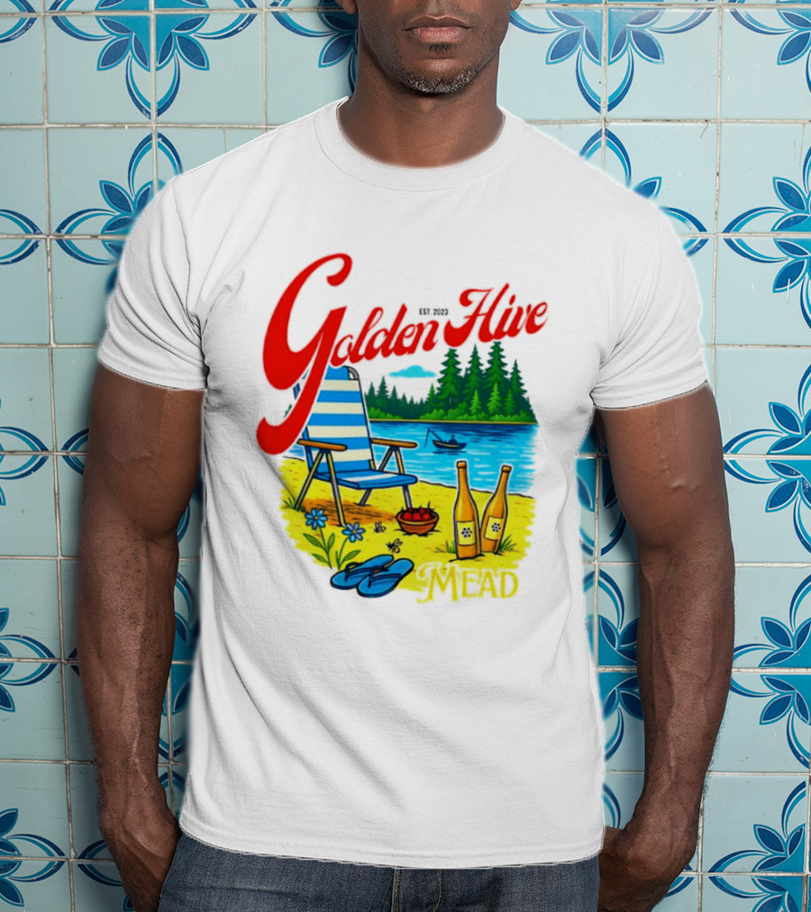 Golden Hive Mead Est 2023 Lakefront Bliss Vintage Escape T-Shirt