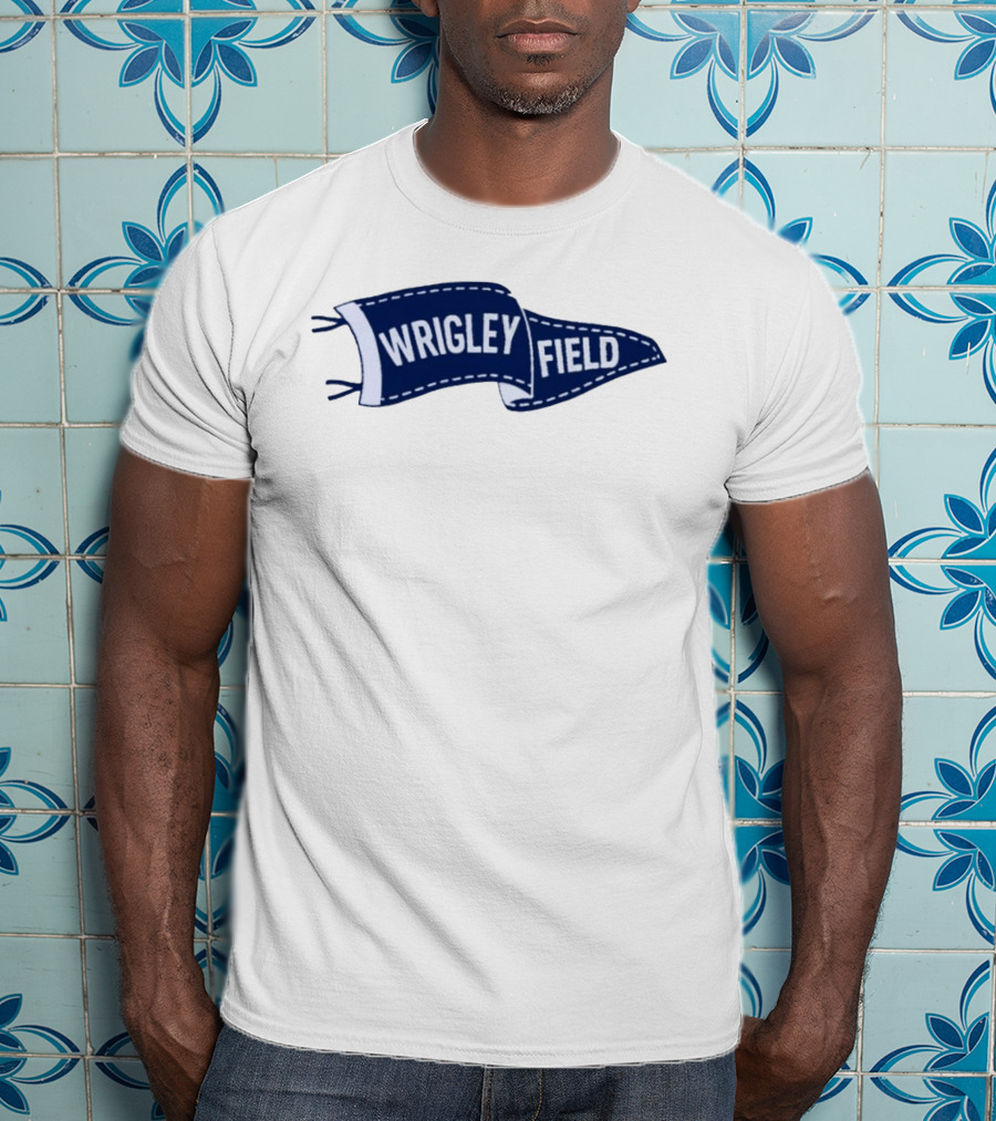 Wrigley Field Pennant Vintage Chicago Cubs Memorabilia T-Shirt