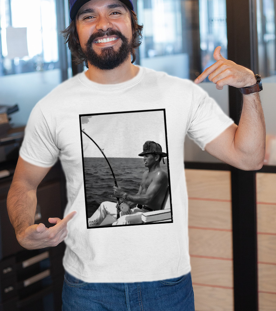 Paul Newman Fishing Wrk Hrd Ply Hrd HARRISON1973 T-Shirt