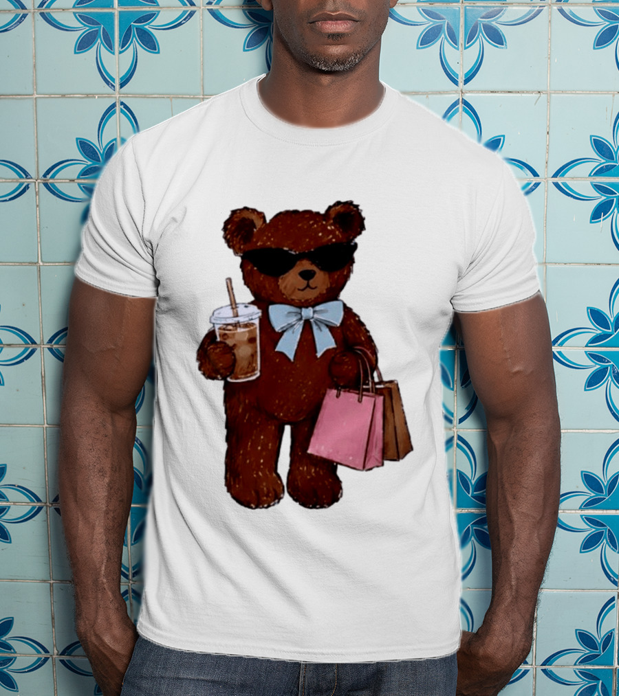 Cool Teddy Bear Shopping With Treats And Accessories T-Shirt