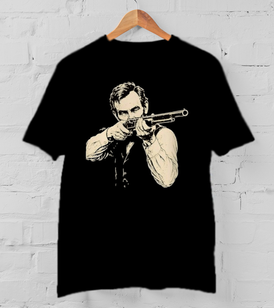 Abraham Lincoln With Lever Action Rifle Famous United States President T-Shirt