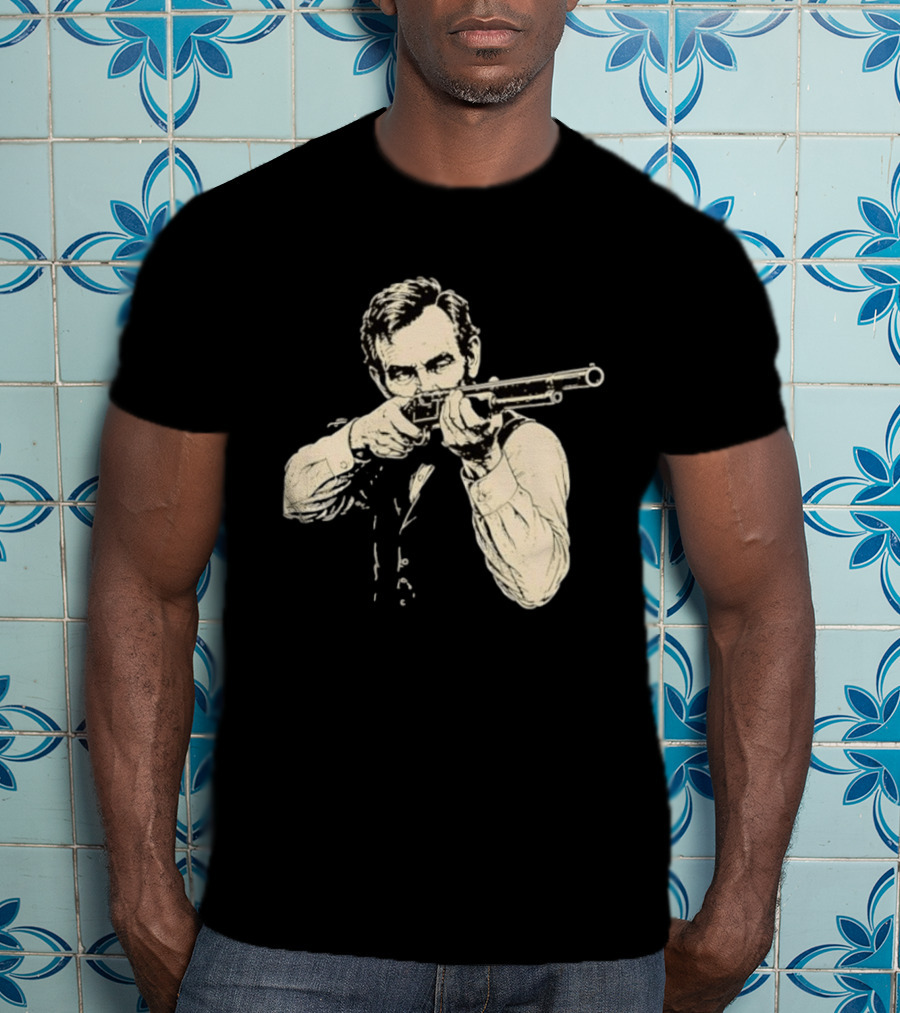 Abraham Lincoln With Lever Action Rifle Famous United States President T-Shirt