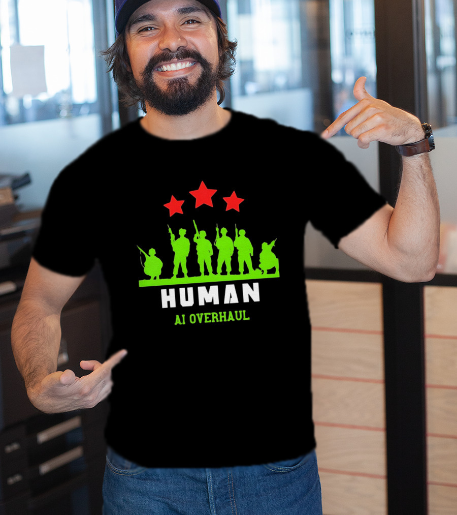 AI Overhaul Human Soldiers With Red Stars T-Shirt