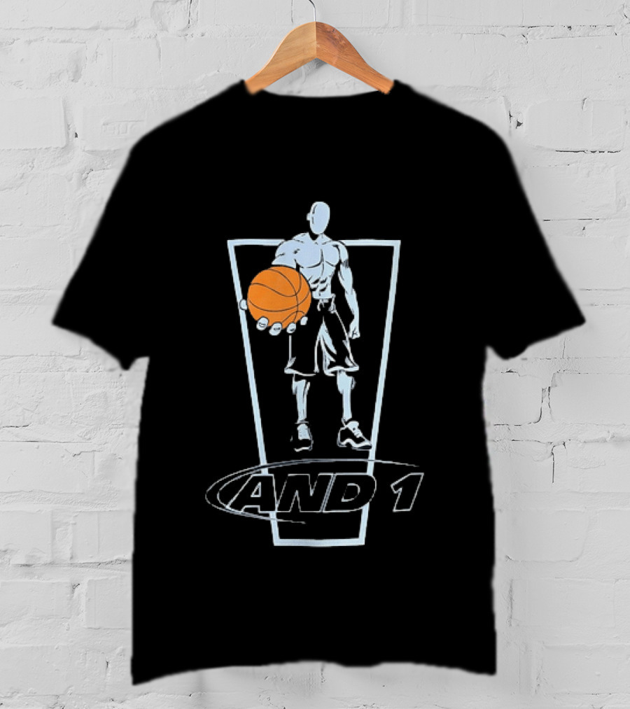 AND 1 Basketball Player With Orange Ball T-Shirt