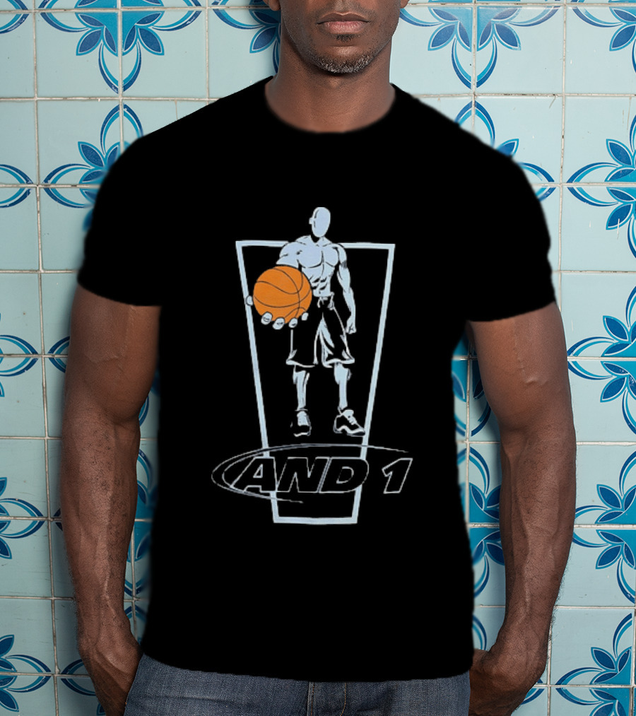 AND 1 Basketball Player With Orange Ball T-Shirt