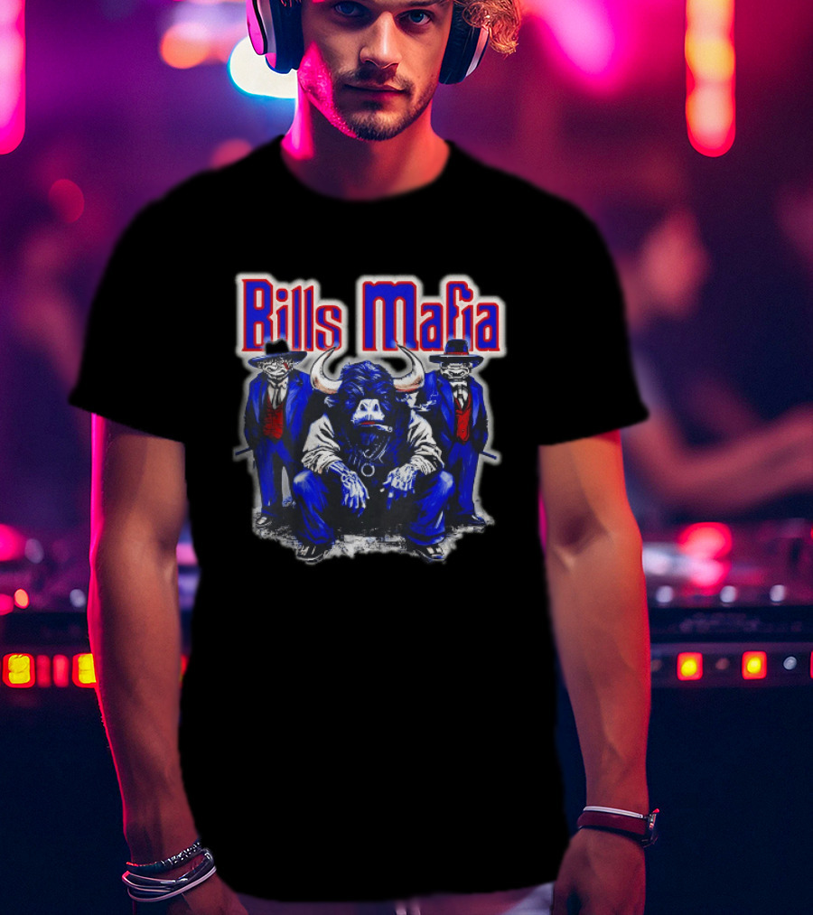 Bills Mafia Buffalo Bull Gangster Trio T-Shirt