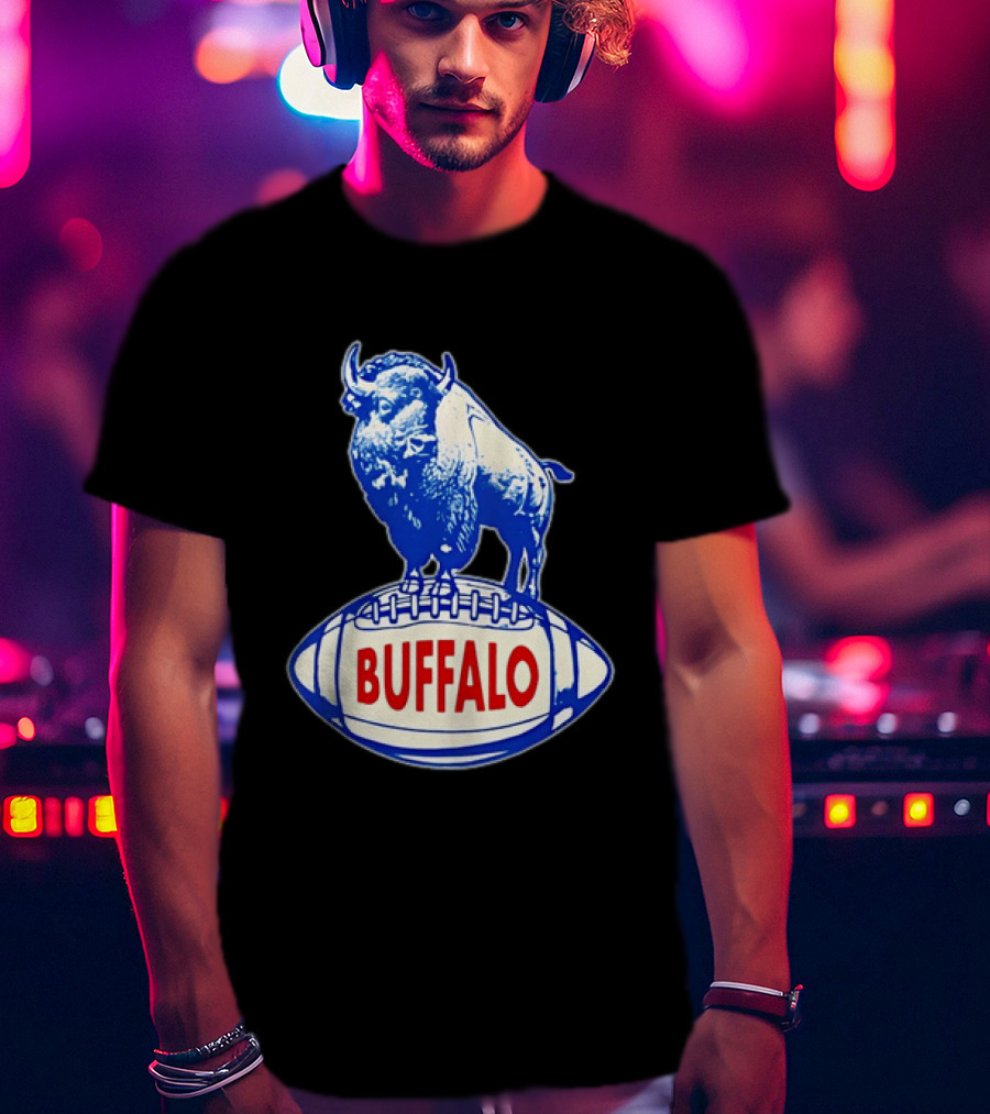 Buffalo Bills Vintage Standing Bison On Football Retro Nostalgia T-Shirt