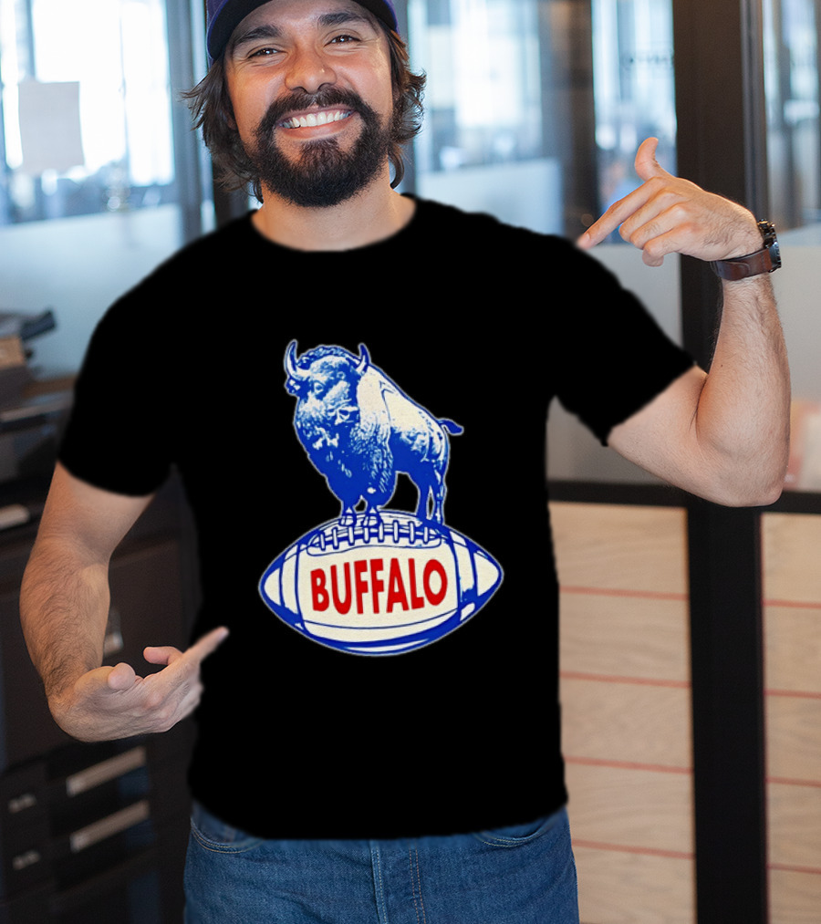 Buffalo Bills Vintage Standing Bison On Football Retro Nostalgia T-Shirt