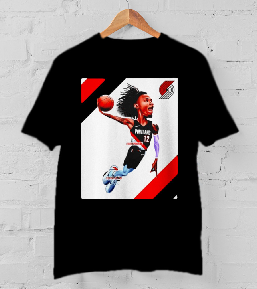 Portland Trail Blazers Ja Morant Crossover Art Dunking Basketball Player Jersey 12 T-Shirt