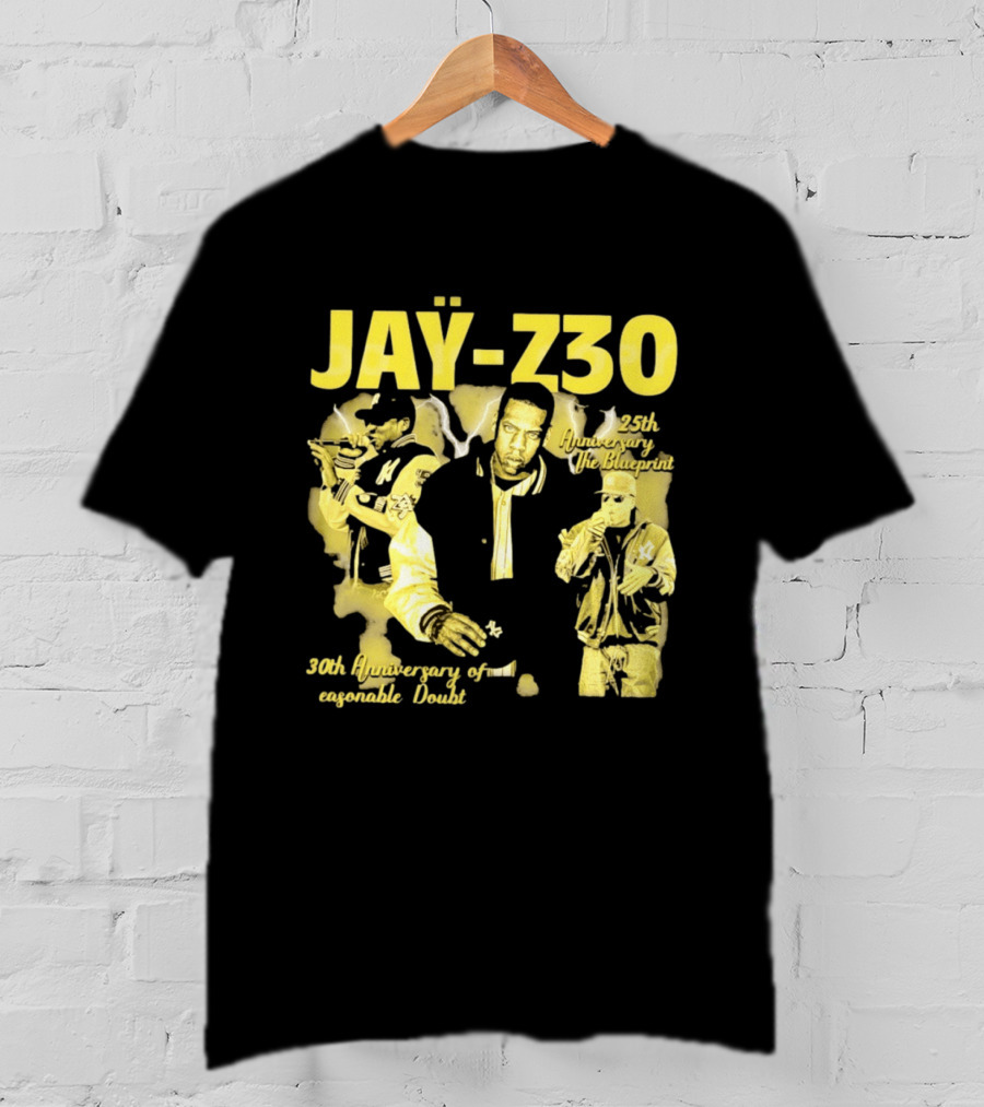 Jay Z30 Celebrating 25th Anniversary The Blueprint 30th Anniversary Reasonable Doubt T-Shirt