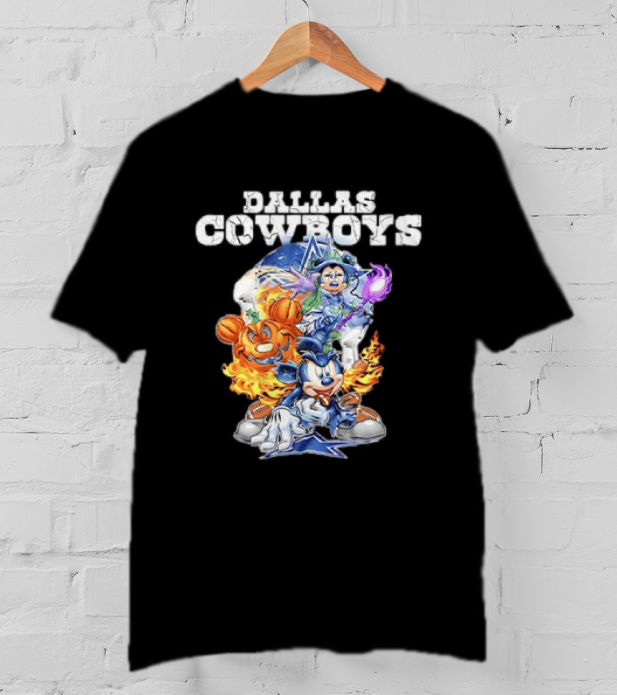 Dallas Cowboys Disney Halloween Mickey Pumpkin Magic Collaboration T-Shirt